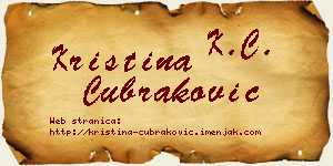 Kristina Čubraković vizit kartica